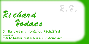 richard hodacs business card